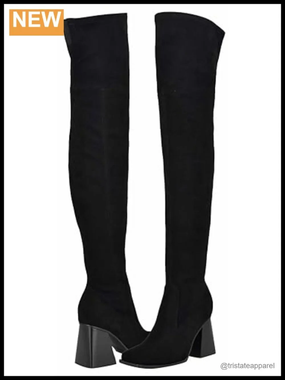 Nine West Women's Block Heel Square Toe Over-the-Knee Boots